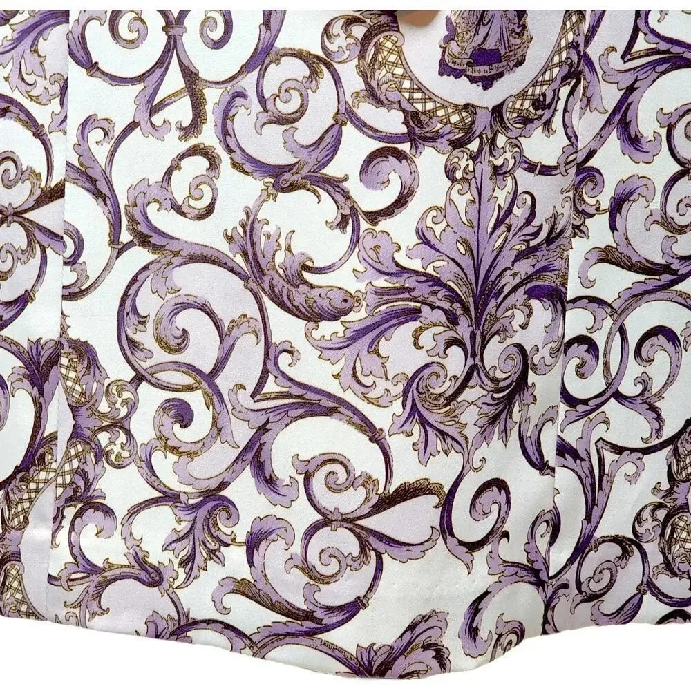 MARRY ME Vintage Women's Regal Shawl Satin Pencil Dress Size Medium Purple - Picture 13 of 15
